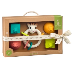 Set bile, cub și inel pentru dentiție Girafa Sophie So Pure, +3 luni, Vulli