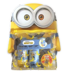 Set Minions travel size, sampon 60ml, gel de dus 60ml si lip balm, Disney