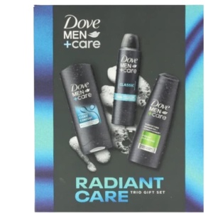 Set pentru barbati Men+Care Radiant Care, Clasic, gel de dus 250 ml, sampon 250 ml, spray 150 ml, DOVE