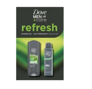 Set pentru barbati Men+Care Refresh gel de dus 250 ml si deodorant spray 150 ml, Dove