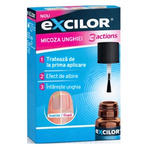 Soluție pentru unghii 3 Actions, 7 ml, Excilor