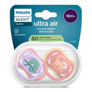 Suzeta Ultra Air Pacifier Philips Avent, Mov/Roz, 18 luni+, SCF349/47, 2 bucati, Philips