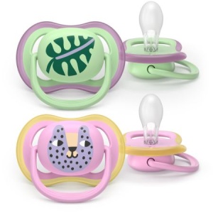 Suzeta Ultra Air Pacifier, Pisica/Frunza, 6-18 luni, SCF087/13, 2 bucati, Philips Avent - Img 2