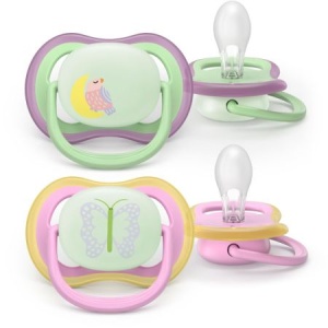Suzete fosforescente Ultra Air, Pasare / Fluture, 6-18 luni, SCF376/29, 2 buc, Philips Avent - Img 2
