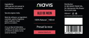Ulei de Ricin 100 ml, Niavis - Img 2