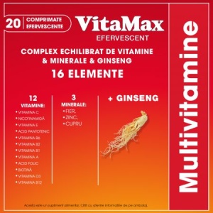 Vitamax Efervescent, 20 comprimate, Perrigo - Img 3
