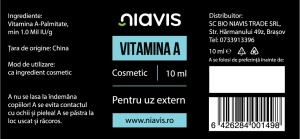 Vitamina A, 10 ml, Niavis - Img 2