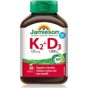 Vitamina K2 120mcg + D3 1000UI, 30 capsule, Jamieson