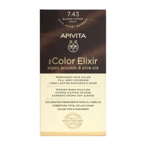 Vopsea de par My Color Elixir, Blonde Copper Gold N7.43, 155 ml, Apivita