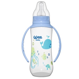 Biberon cu manere si tetina din silicon rotunda cod 745, 270ml, Wee Baby - Img 3