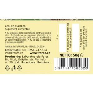 Ceai Eucalipt frunze R33, 50 g, Fares - Img 5