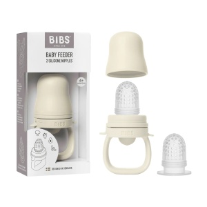Dispozitiv de hranire cu tetina din silicon Baby Feeder, Ivory, 4+ și 6+ luni, fara BPA 4350216, Bibs
