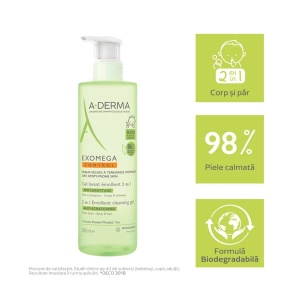 Gel spumant 2 in 1 Exomega Control, 500 ml, A-Derma - Img 4