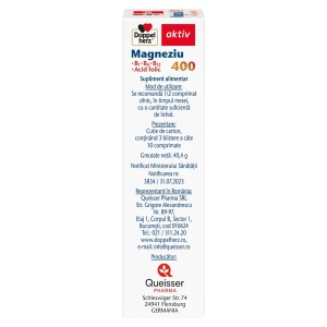 Magnesiu 400mg + Vitamina B1 + B6 + B12 + Acid folic, 30 comprimate, Doppelherz - Img 3
