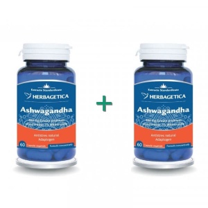 Pachet Ashwagandha, 2×60 comprimate, Herbagetica