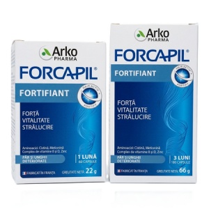 Pachet Forcapil fortifiant pentru par si unghii, 60 + 180 capsule, Arkopharma
