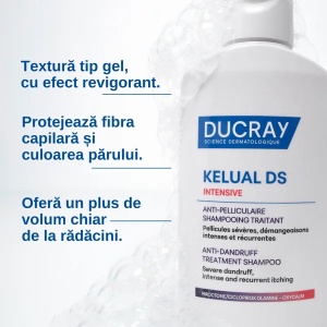 Sampon tratament anti-matreata severa si anti-mancarimi Kelual DS Intensive, 100ml, Ducray - Img 5