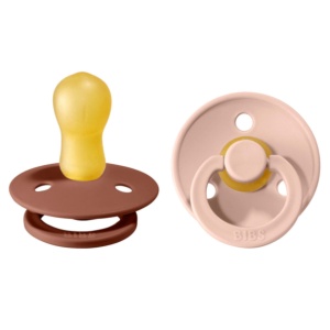 Set 2 suzete Colour din latex, tetină rotundă, 18 luni+, 130215 Woodchuck/Blush, Bibs - Img 3