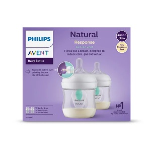 Set biberoane anti-colici pentru +0 luni SCY670/02 Natural Response, 2x125ml, Philips Avent - Img 2