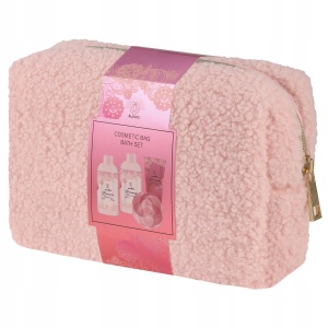 Set cadou cosmetice Romance vanilie si tei, geantă plush roz, 4 produse, Aurora