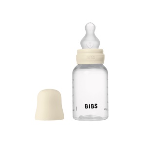 Set Complet Biberon Anti-Colici cu Tetină din Silicon, Flux Lent, 150 ml, Ivory, Cod: 50161216, Bibs