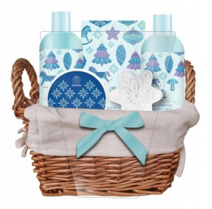 Set cosmetice Winter Sparkling, gel de dus 200 ml, spuma de baie 200 ml, sare de baie 100g, crema de corp 100 ml, bomba de baie 55g si in cosulet, Aurora