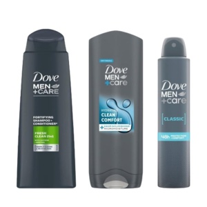 Set pentru barbati Men+Care Radiant Care, Clasic, gel de dus 250 ml, sampon 250 ml, spray 150 ml, DOVE - Img 2