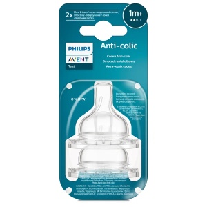 Set tetine cu debit lent pentru +1 luni Classic SCY762/02, 2 bucati, Philips Avent
