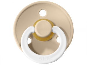 Suzeta din latex fosforescenta cu tetina rotunda Colour Glow, 0 luni+, Vanilla, Bibs 100257C