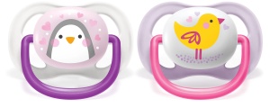 Suzete Ultra Air design figurine pentru Fetite 0-6 luni, SCF080/06, 2 bucati, Philips Avent - Img 2
