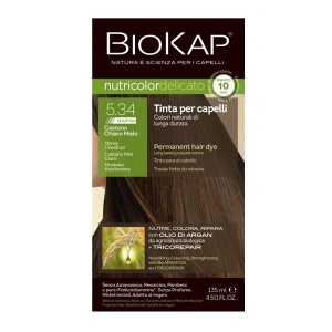 Vopsea permanenta pentru par Nutricolor Delicato, Nuanta Honey Chestnut 5.34, 140 ml, Biokap
