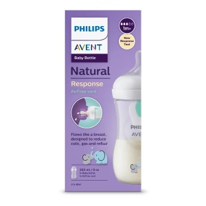 Biberon anti-colici model elefant pentru +1 luni Natural Response SCY673/81, 260ml, Philips Avent - Img 3