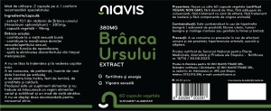 Branca Ursului Extract 380mg 60 capsule, Niavis - Img 2