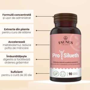Capsule pentru arderea grasimilor si reducerea apetitului Prosilueth, 90 capsule, Faunus Plant - Img 4