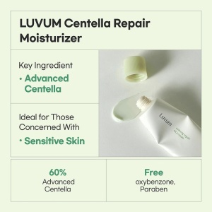 Cremă de față pentru calmare, hidratare și regenerare Calming Repair Cica Cream, 50 ml, Luvum - Img 2