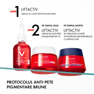 Crema de noapte antirid, antipete pigmentare cu retinol pur si niacinamida Liftactiv B3, 50 ml, Vichy - Img 3