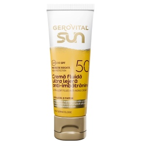 Crema fluida de fata anti-imbatranire cu SPF 50 Sun, 50 ml, Gerovital - Img 2