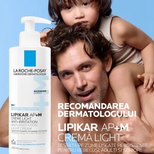Crema triplu reparatoare cu textura lejera Lipikar Light AP+M, 400 ml, La Roche-Posay - Img 5