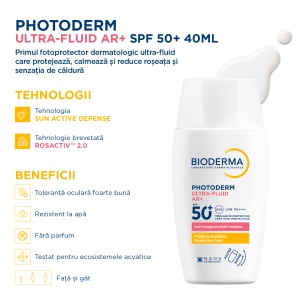 Fluid cu protectie solara SPF50+ Photoderm Ultra Fluid AR+, 40 ml, Bioderma - Img 10