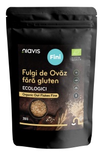 Fulgi de ovaz fini Fara Gluten Ecologici, 250 g, Niavis