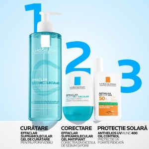 Gel de curatare pentru excesul de sebum și pori vizibili Effaclar Supramolecular, 400 ml, La Roche-Posay - Img 12