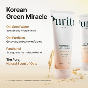 Gel tip scrub cu ovăz pentru curățarea feței Oat-In, 150 ml, Purito - Img 2