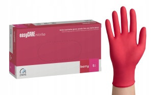 Mănuși din nitril nepudrate, berry, mărimea S, 100 bucăți