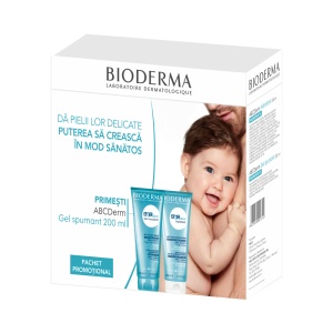 Pachet ABCDerm Lapte hidratant, 200ml + ABCDerm Gel spumant, 200ml, Bioderma