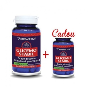 Pachet Glicemostobil 60 +10 capsule, Herbagetica