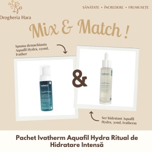 Pachet Ivatherm Aquafil Hydra Ritual de Hidratare Intensă: Ser Hidratant 30ml + Spumă Demachiantă 150ml