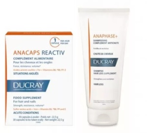 Pachet Supliment pentru par si unghii Anacaps Reactiv, 30 capsule + Sampon fortifiant si revitalizant Anaphase, 100 ml, Ducray - Img 2