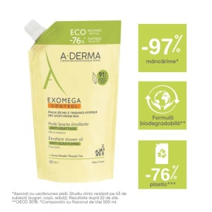 Refill ulei de dus emolient Exomega Control, 500 ml, A-Derma - Img 6