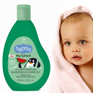 Sampon si gel de dus 2 in 1 Pepene verde, +12 luni, 250 ml, Bebble - Img 2