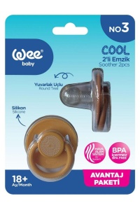 Set 2 suzete din silicon rotunde nr. 3, cod 620, Wee Baby